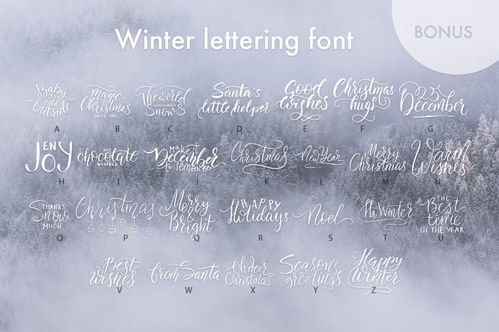 Font Winter lettering